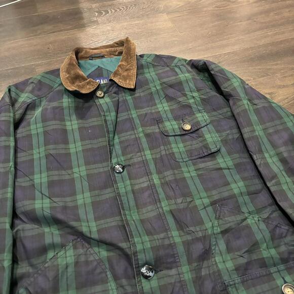 Vintage Gap Tartan Field Coat 00s XL - Picture 1 of 8